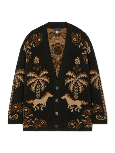 Alanui-The Cardigan-Man-Black/Camel-LMHB027E26KNI002
