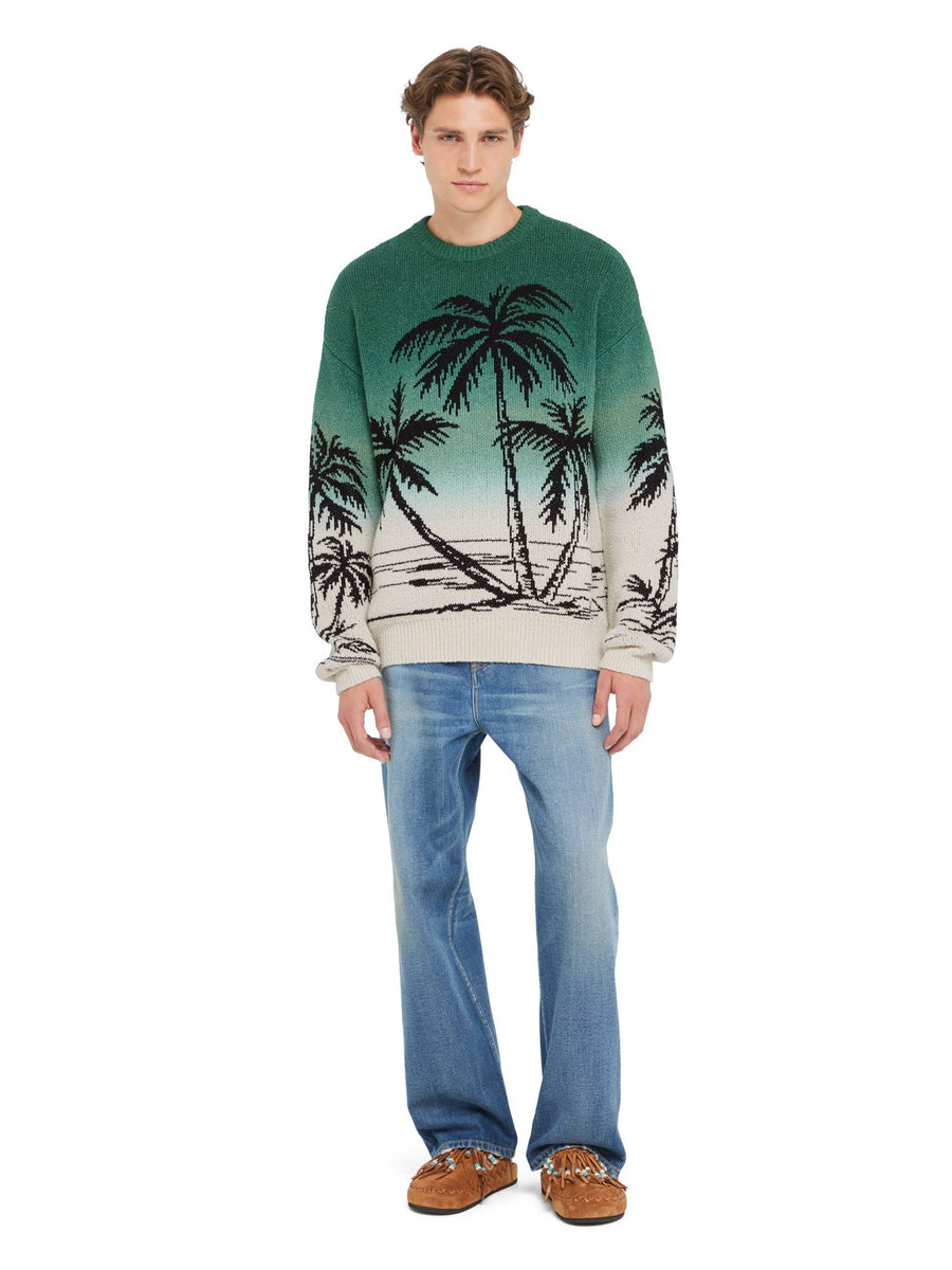 Alanui-Sweaters-Man-Green Tide/Chalk-LMHE033R26 KNI004-4