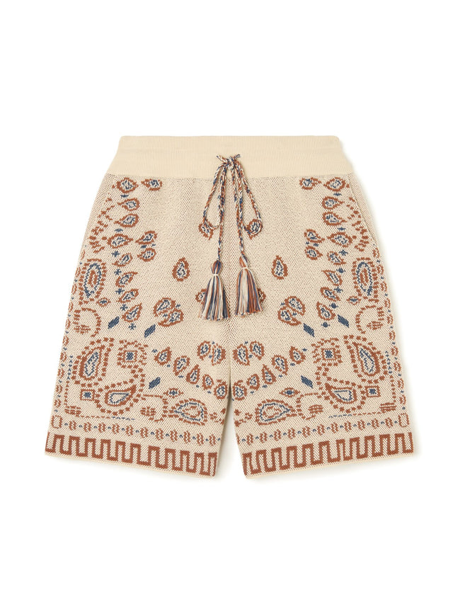 Cotton Piquet Bandana Bermuda
