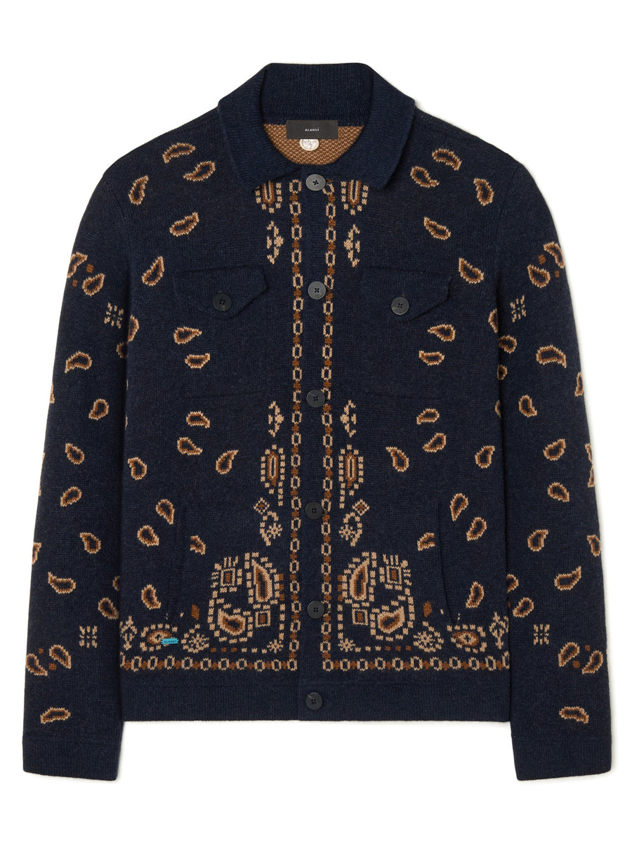 Bandana Jacquard Cardigan