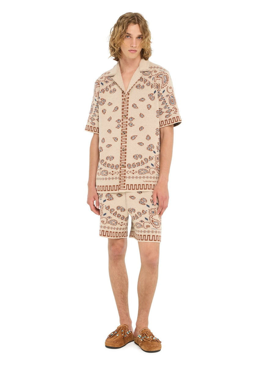 Cotton Piquet Bandana Shirt