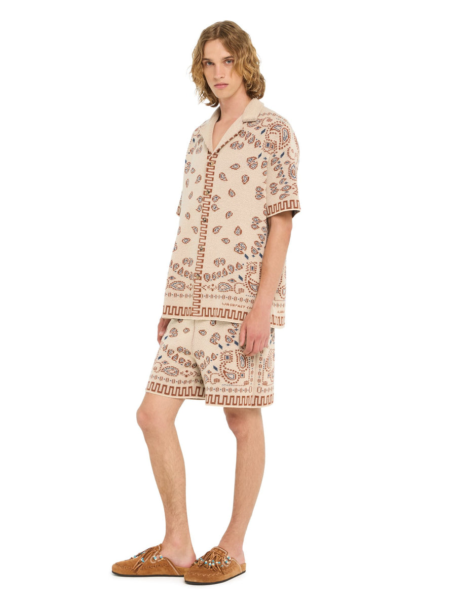 Cotton Piquet Bandana Shirt