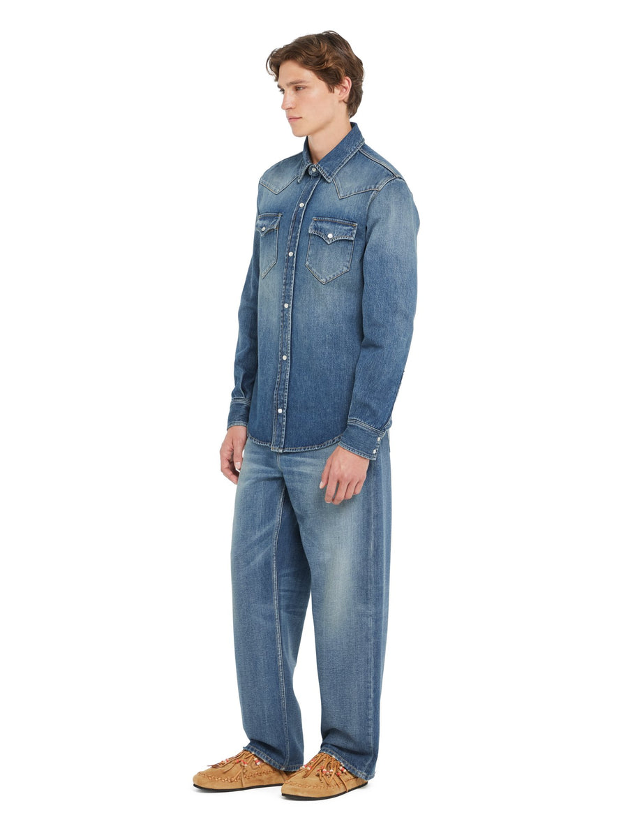 Medium Wash Denim Shirt