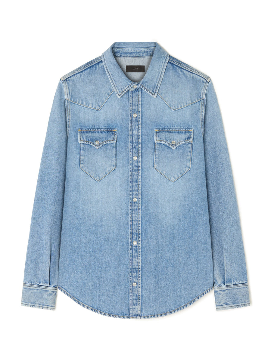 Alanui-Tops & Shirts-Man-Light Wash Blue Denim-LMYD007R26 DEN004-1