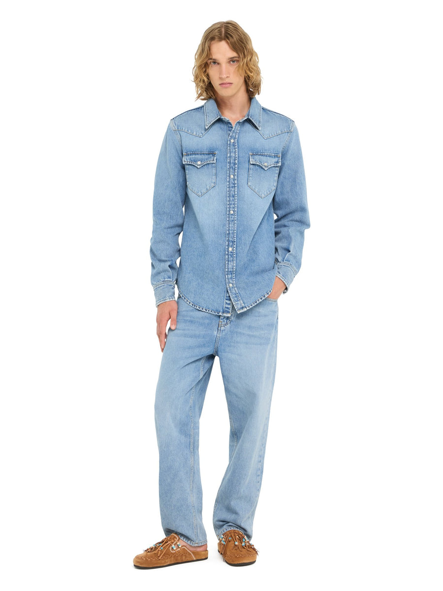 Alanui-Tops & Shirts-Man-Light Wash Blue Denim-LMYD007R26 DEN004-2