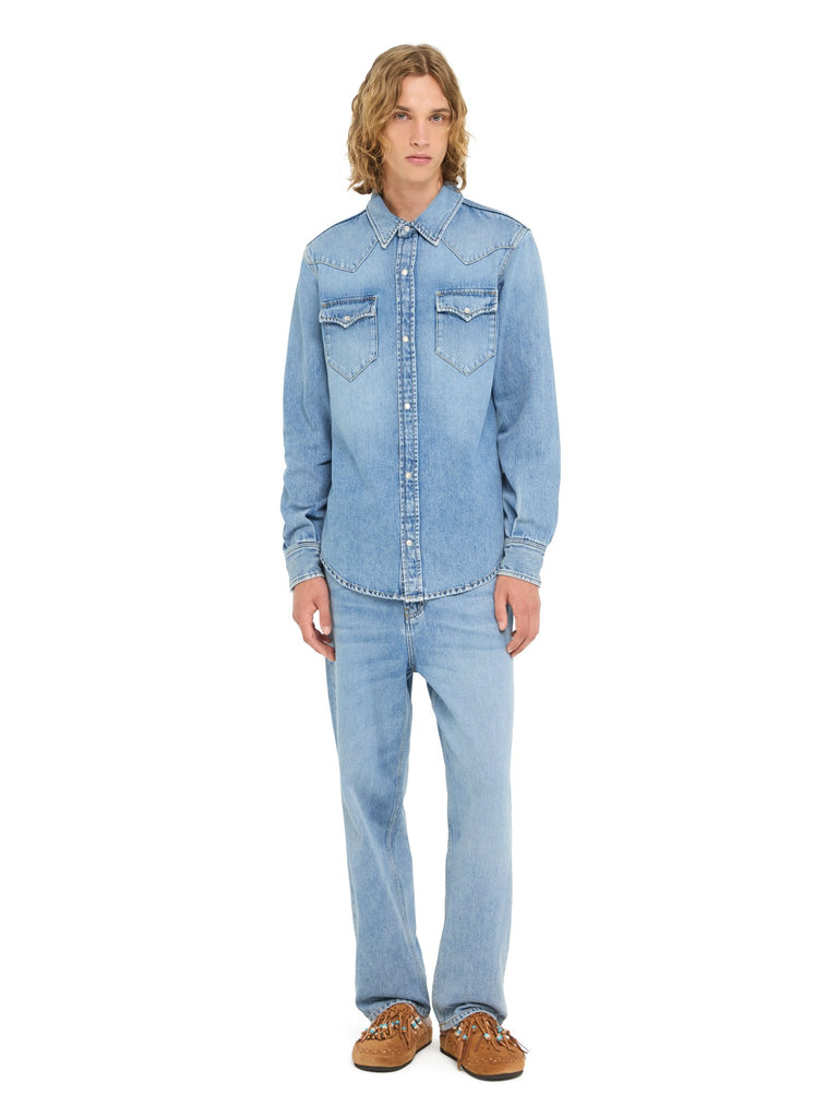 Alanui-Tops & Shirts-Man-Light Wash Blue Denim-LMYD007R26 DEN004-4