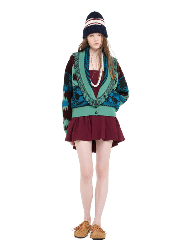 Alanui-The Cardigan-Woman-Vermouth/Lagoon-LWHB026E26KNI001