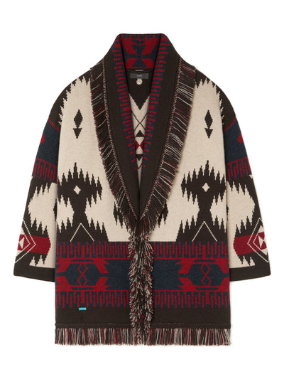 Alanui-The Cardigan-Woman-Canvas/Coffee-LWHB064E26KNI001