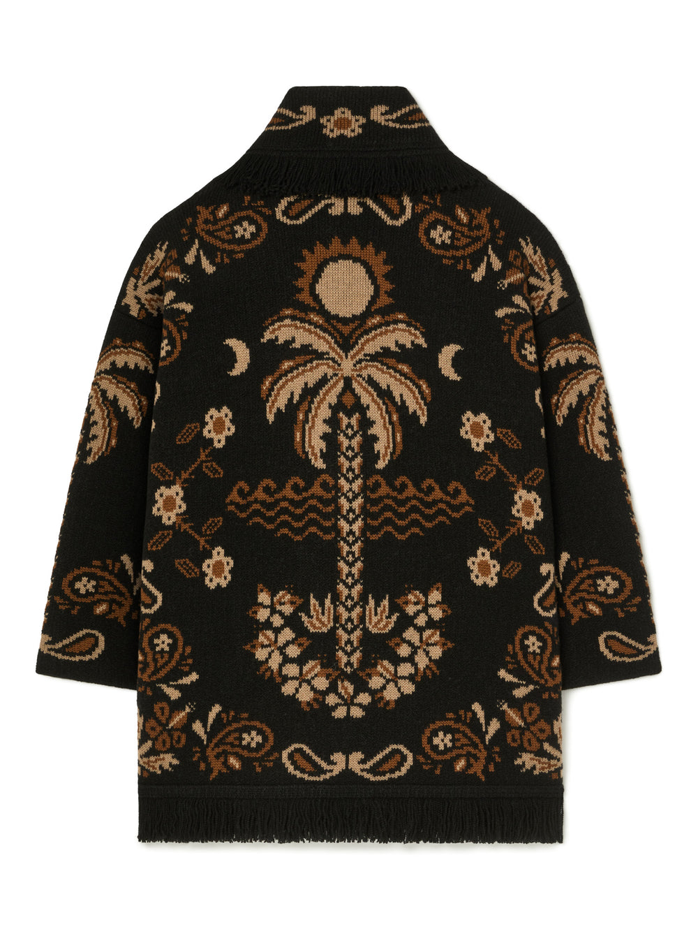 Alanui-The Cardigan-Woman-Black/Camel-LWHB064E26KNI003