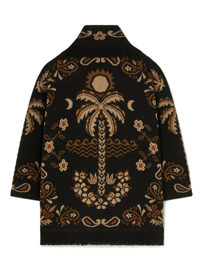 Alanui-The Cardigan-Woman-Black/Camel-LWHB064E26KNI003