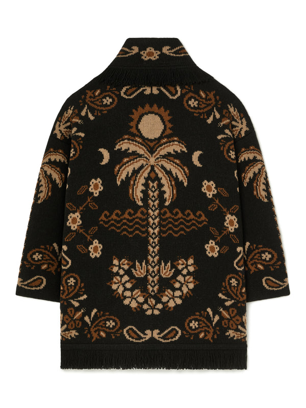 Alanui-The Cardigan-Woman-Black/Camel-LWHB064E26KNI003