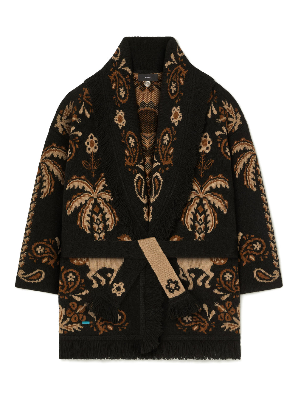 Alanui-The Cardigan-Woman-Black/Camel-LWHB064E26KNI003-5