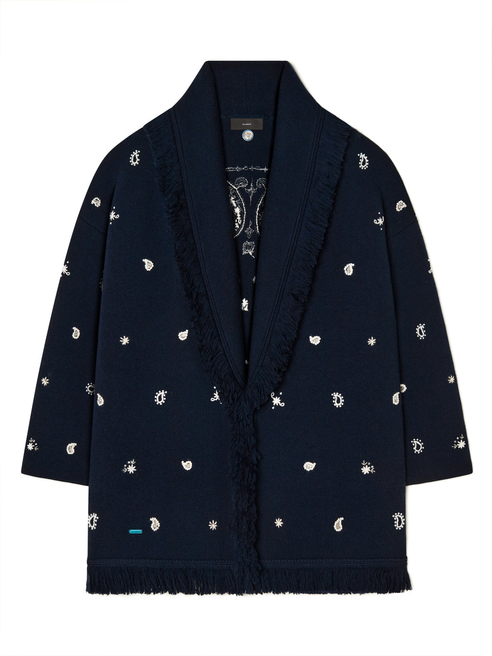 Alanui-The Cardigan-Woman-Midnight Blue/Chalk-LWHB064E26KNI007
