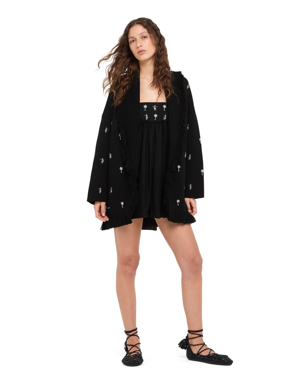 Alanui-The Cardigan-Woman-Black/Multicolor-LWHB064E26KNI008