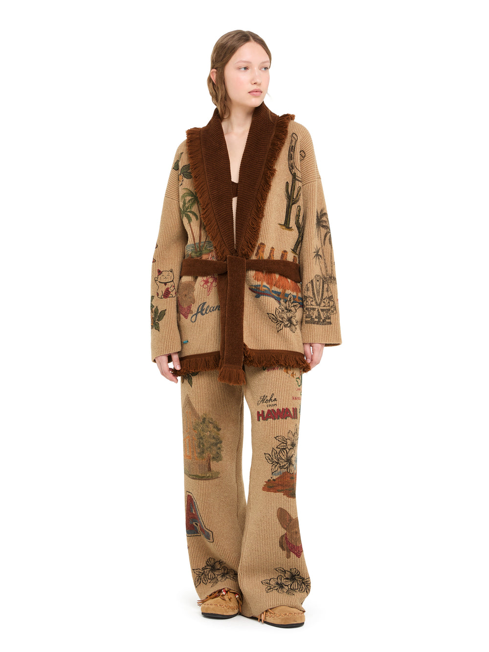 Alanui-The Cardigan-Woman-Camel/Tabacco-LWHB064E26KNI027-4