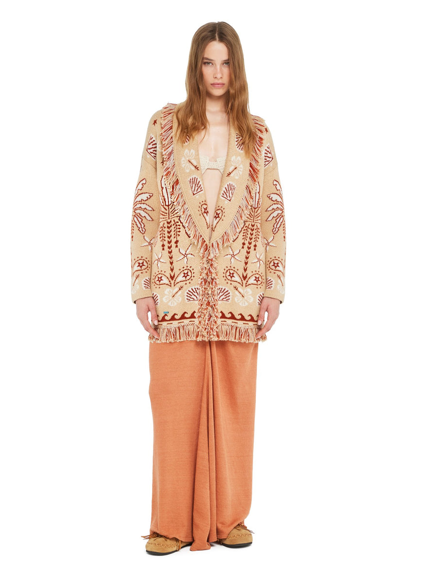 Alanui-The Cardigan-Woman-Pink Sand/Chalk-LWHB064R26 KNI003-4