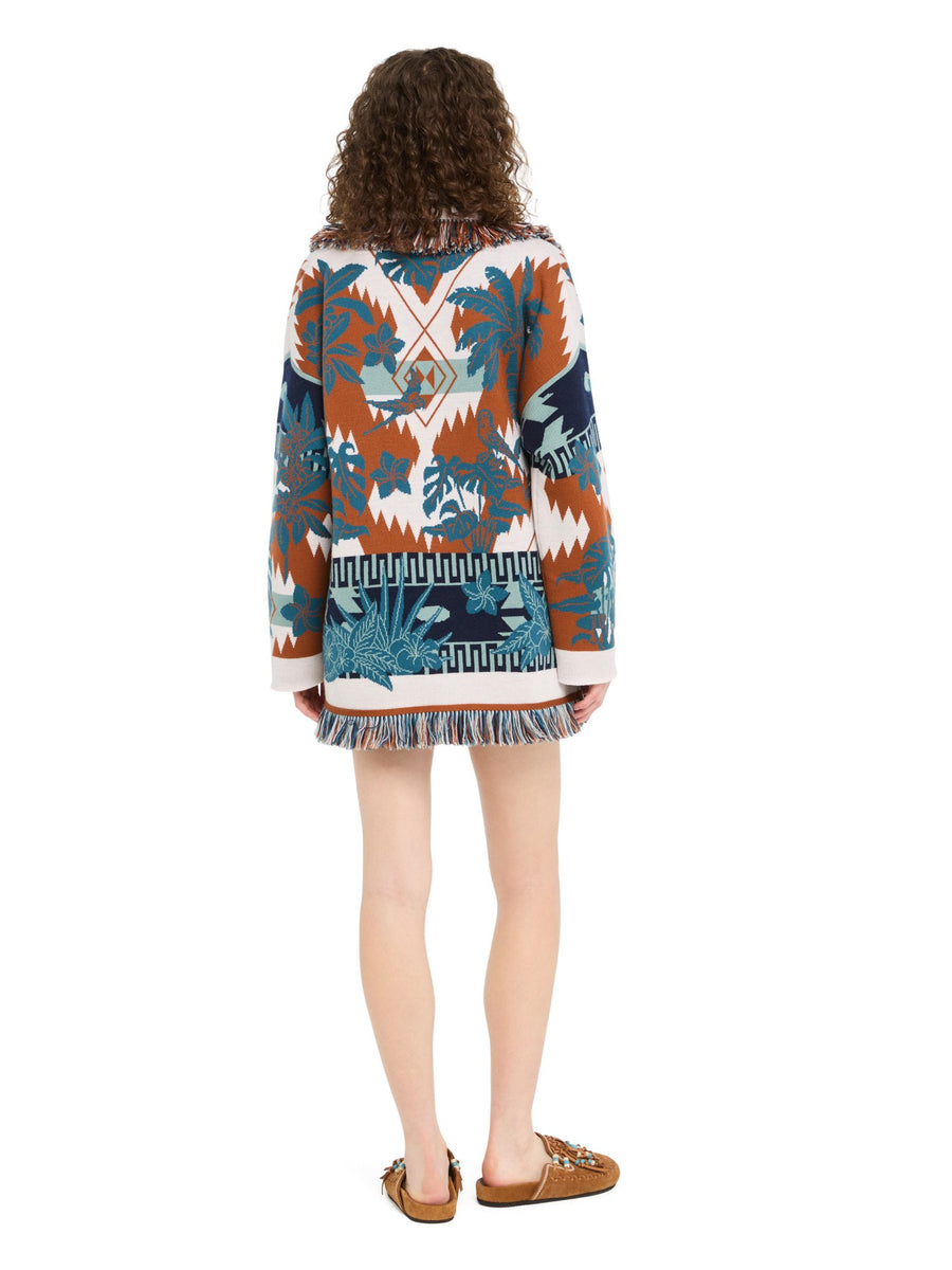 Alanui-The Cardigan-Woman-Red Earth/Teal-LWHB064R26 KNI009-1