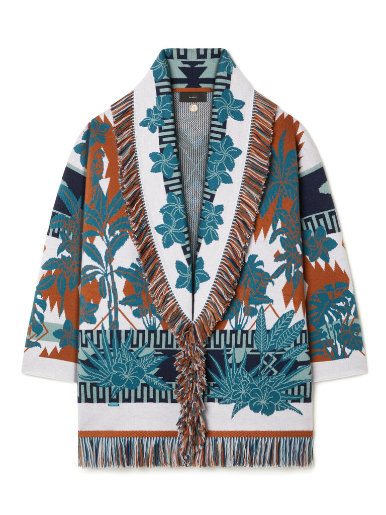 Alanui-The Cardigan-Woman-Red Earth/Teal-LWHB064R26 KNI009-2