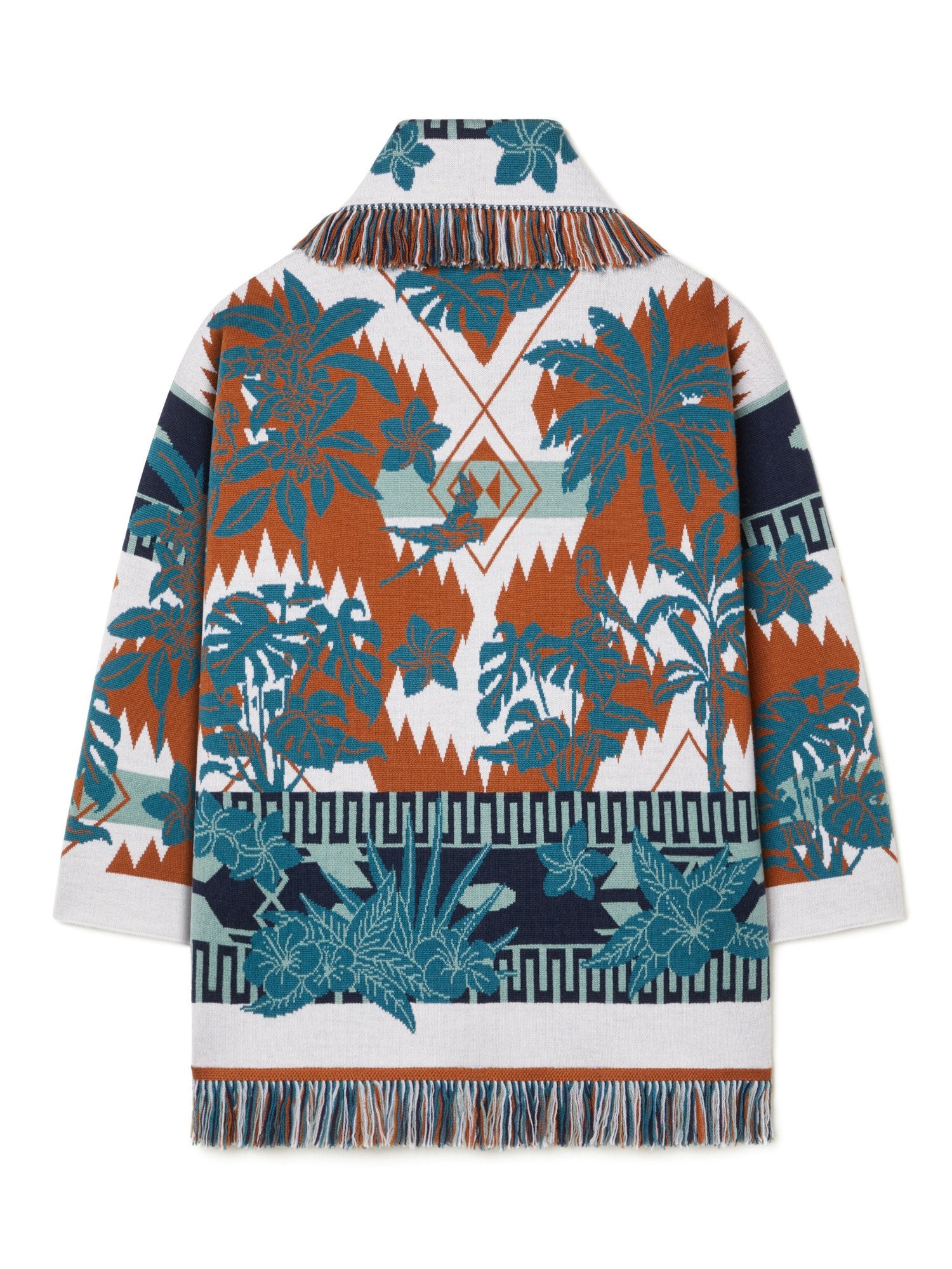 Alanui-The Cardigan-Woman-Red Earth/Teal-LWHB064R26 KNI009-3