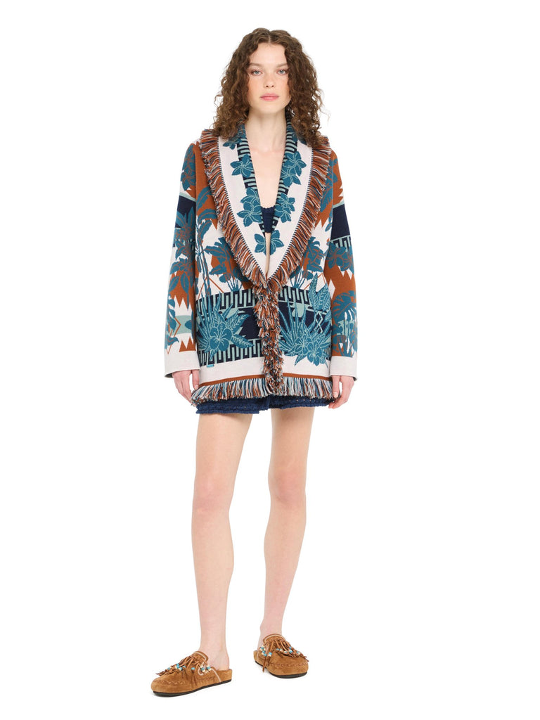 Alanui-The Cardigan-Woman-Red Earth/Teal-LWHB064R26 KNI009-4