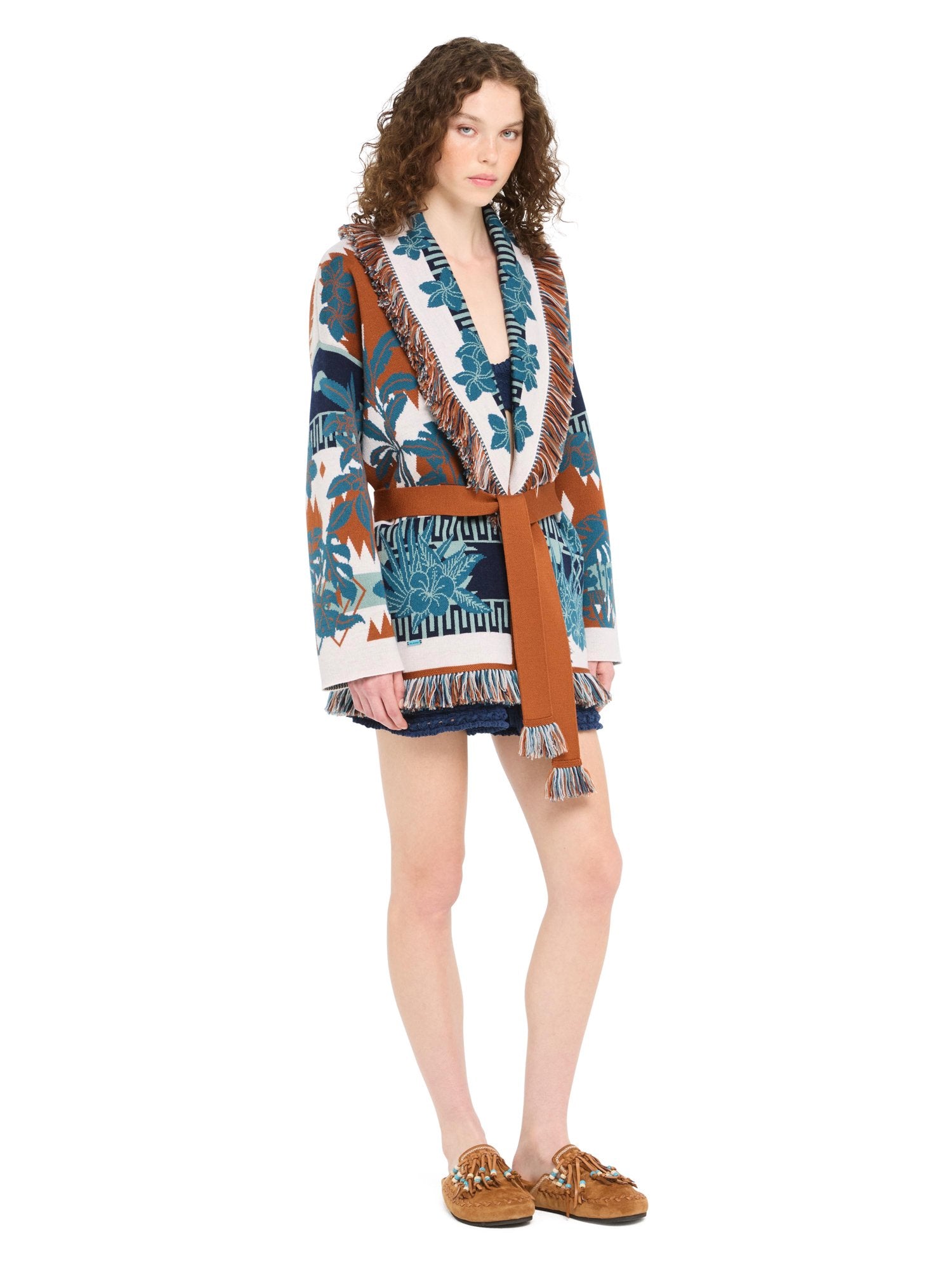 Alanui-The Cardigan-Woman-Red Earth/Teal-LWHB064R26 KNI009-6