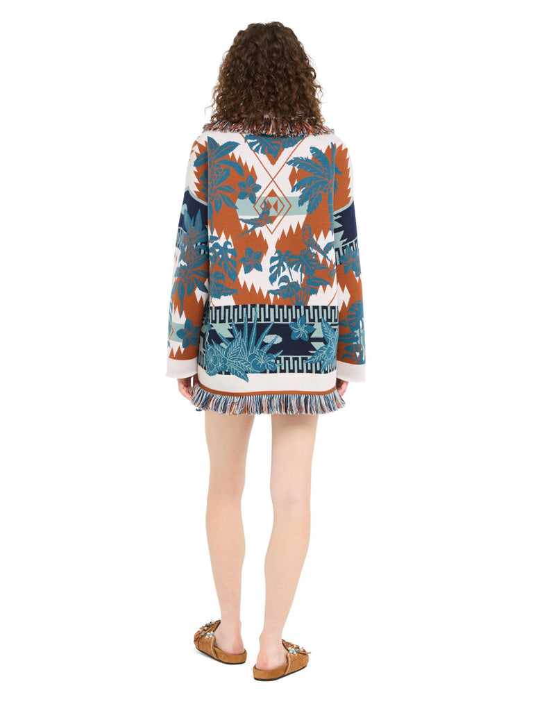 Alanui-The Cardigan-Woman-Red Earth/Teal-LWHB064R26 KNI009-7