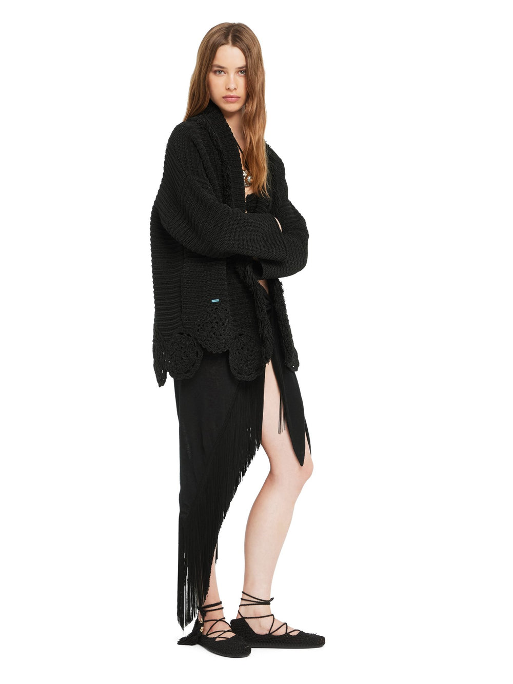 Alanui-The Cardigan-Woman-Black-LWHB064R26 KNI011-2