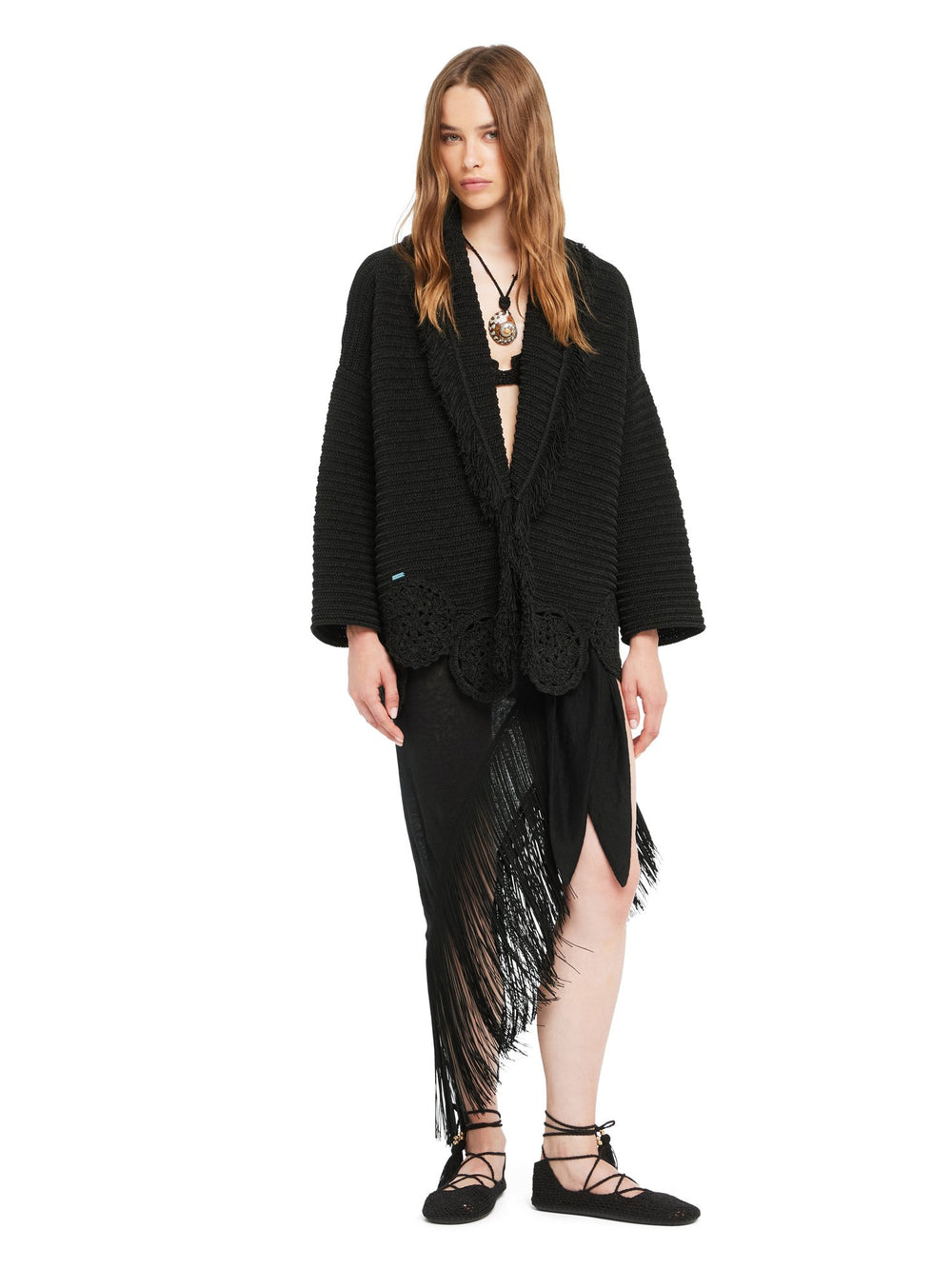 Alanui-The Cardigan-Woman-Black-LWHB064R26 KNI011-4