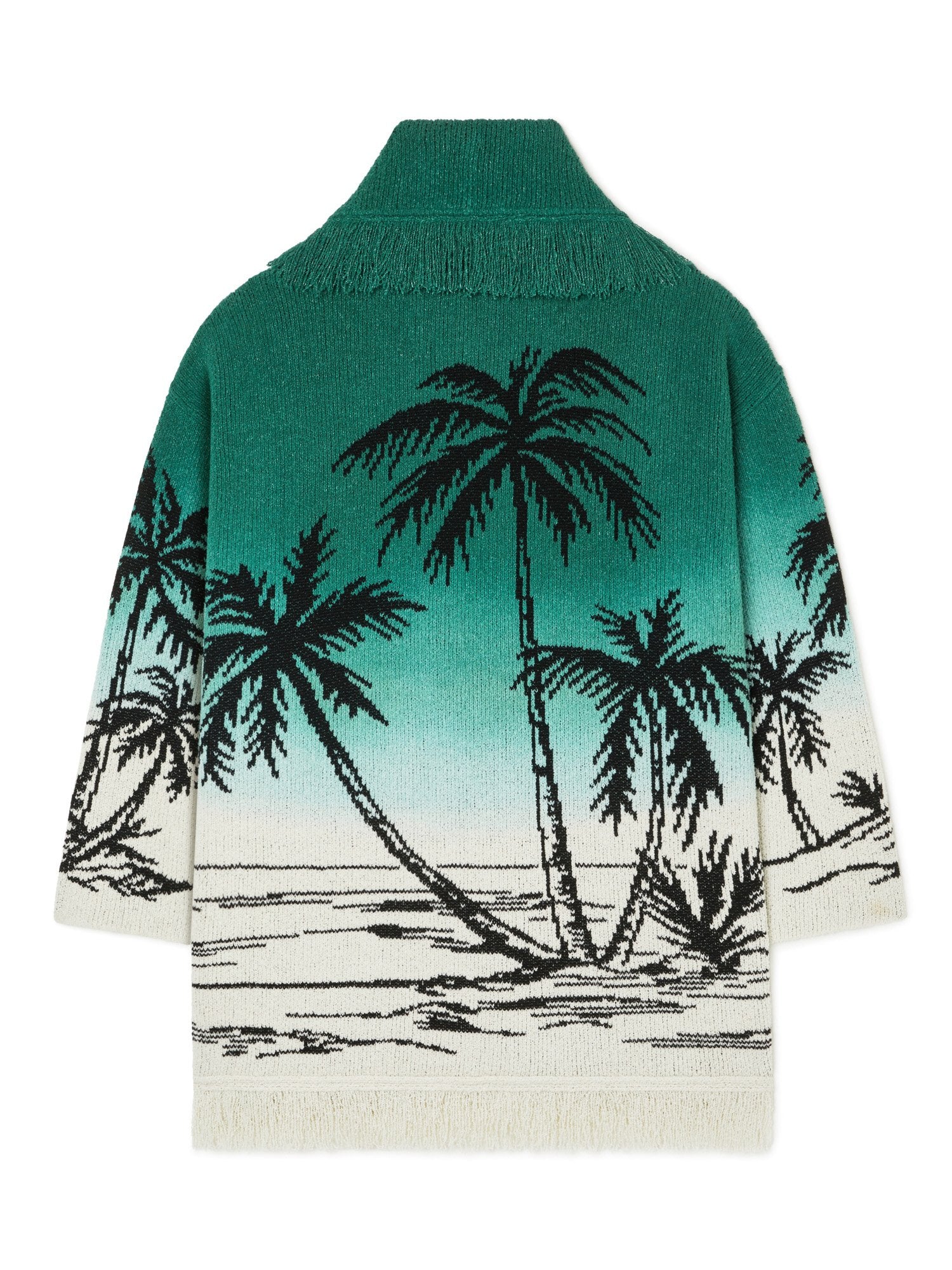 Alanui-The Cardigan-Woman-Green Tide/Chalk-LWHB064R26 KNI017-3