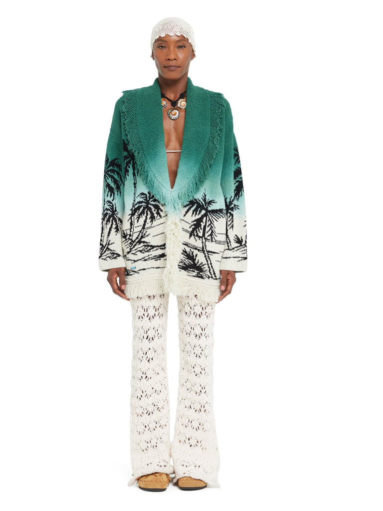 Alanui-The Cardigan-Woman-Green Tide/Chalk-LWHB064R26 KNI017-4