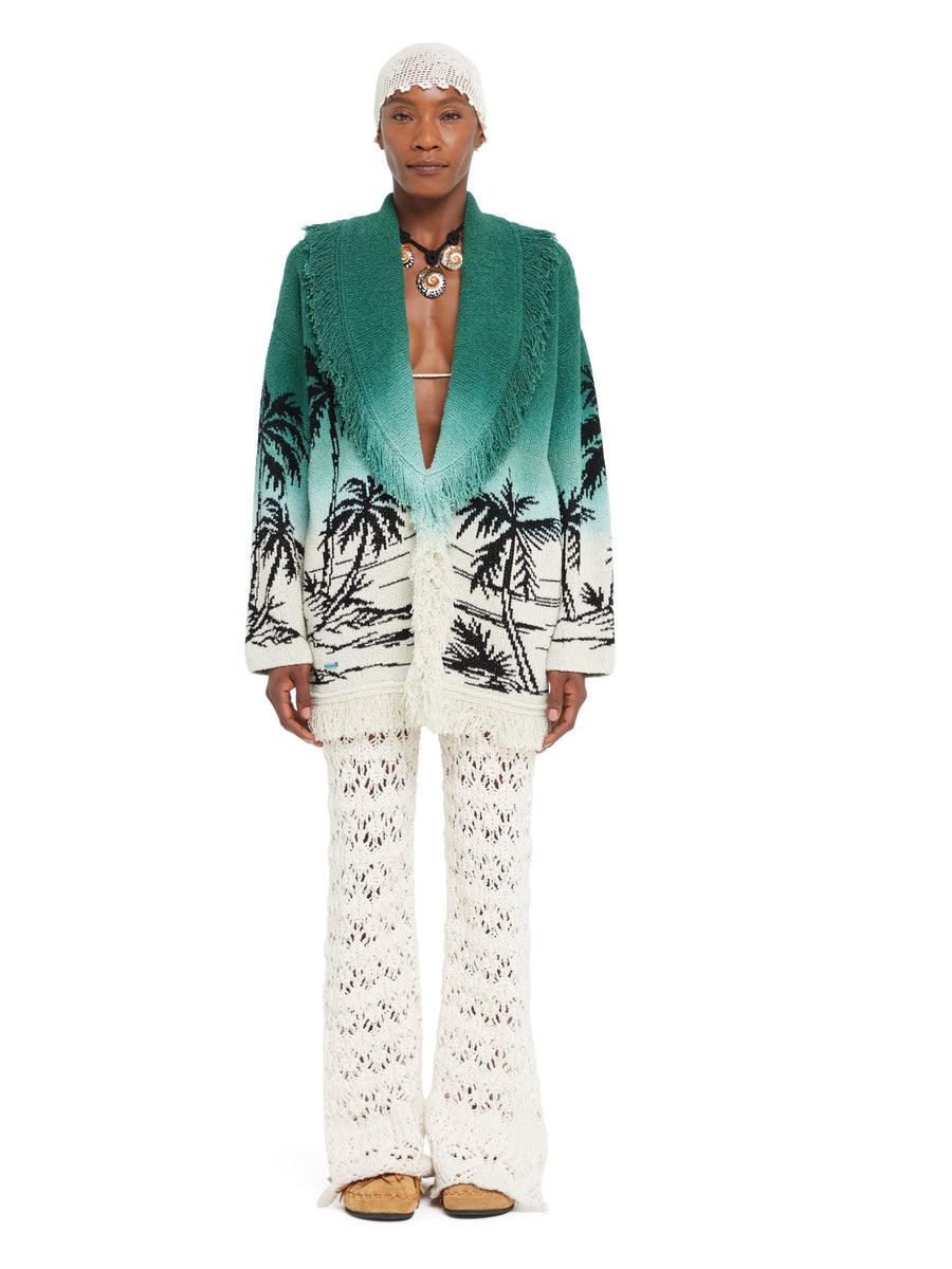 Alanui-The Cardigan-Woman-Green Tide/Chalk-LWHB064R26 KNI017-4