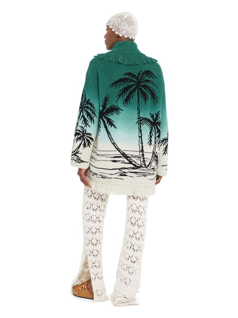 Alanui-The Cardigan-Woman-Green Tide/Chalk-LWHB064R26 KNI017-7