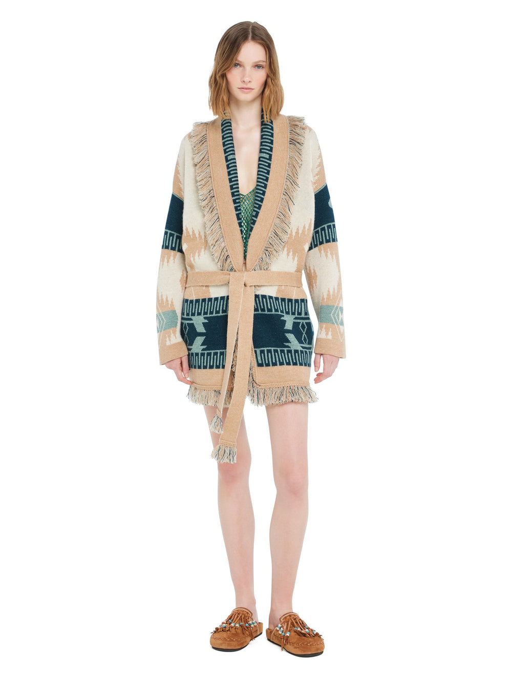 Alanui-The Cardigan-Woman-Chalk/Sand-LWHB064R26 KNI026-4