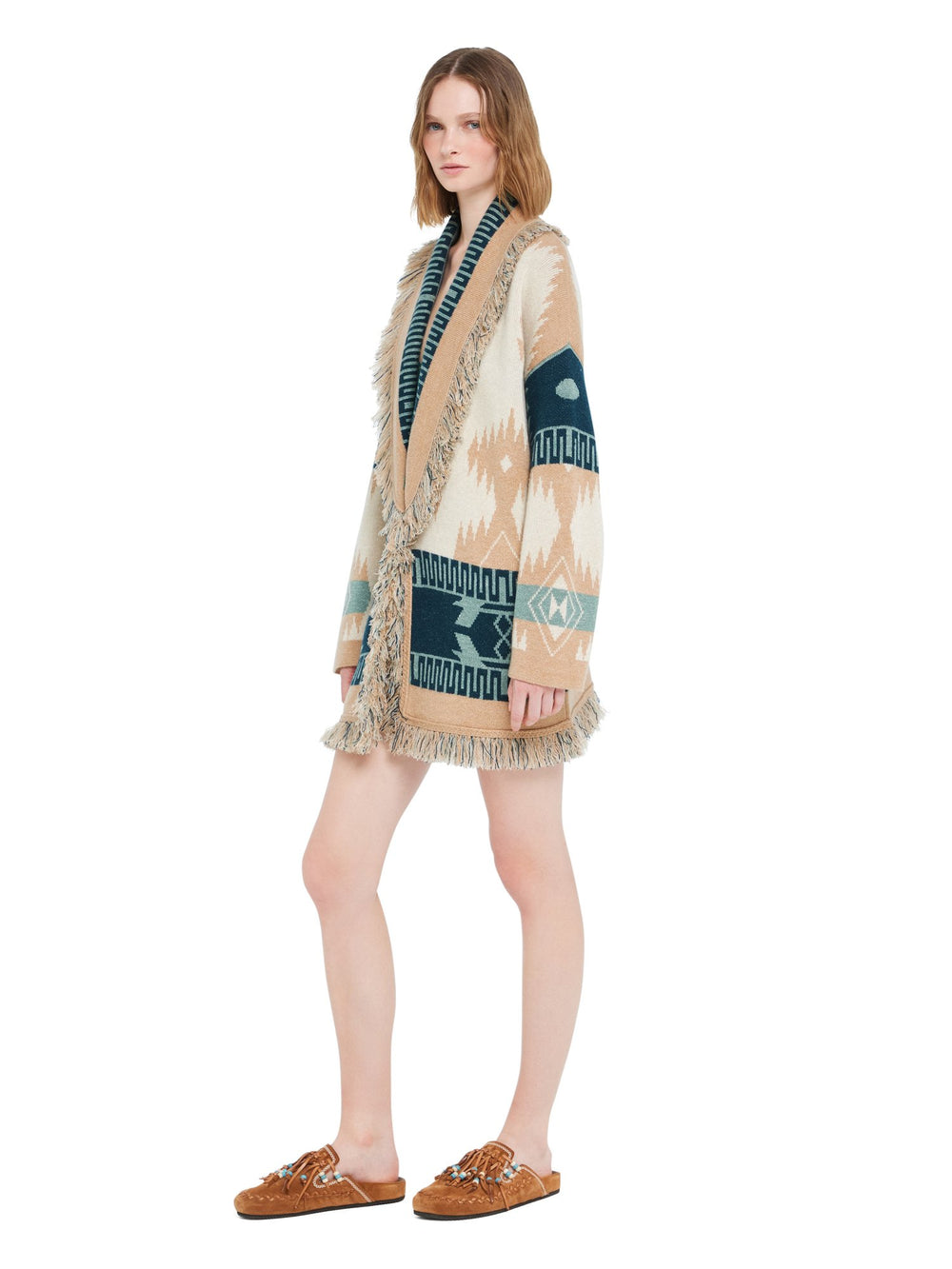 Alanui-The Cardigan-Woman-Chalk/Sand-LWHB064R26 KNI026-6