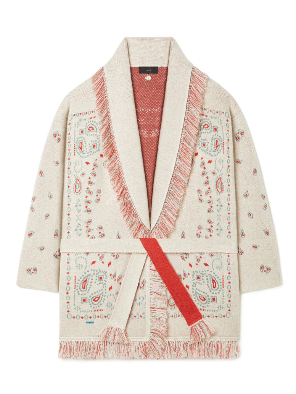 Alanui-The Cardigan-Woman-Chalk/Coral-LWHB064R26 KNI031-5