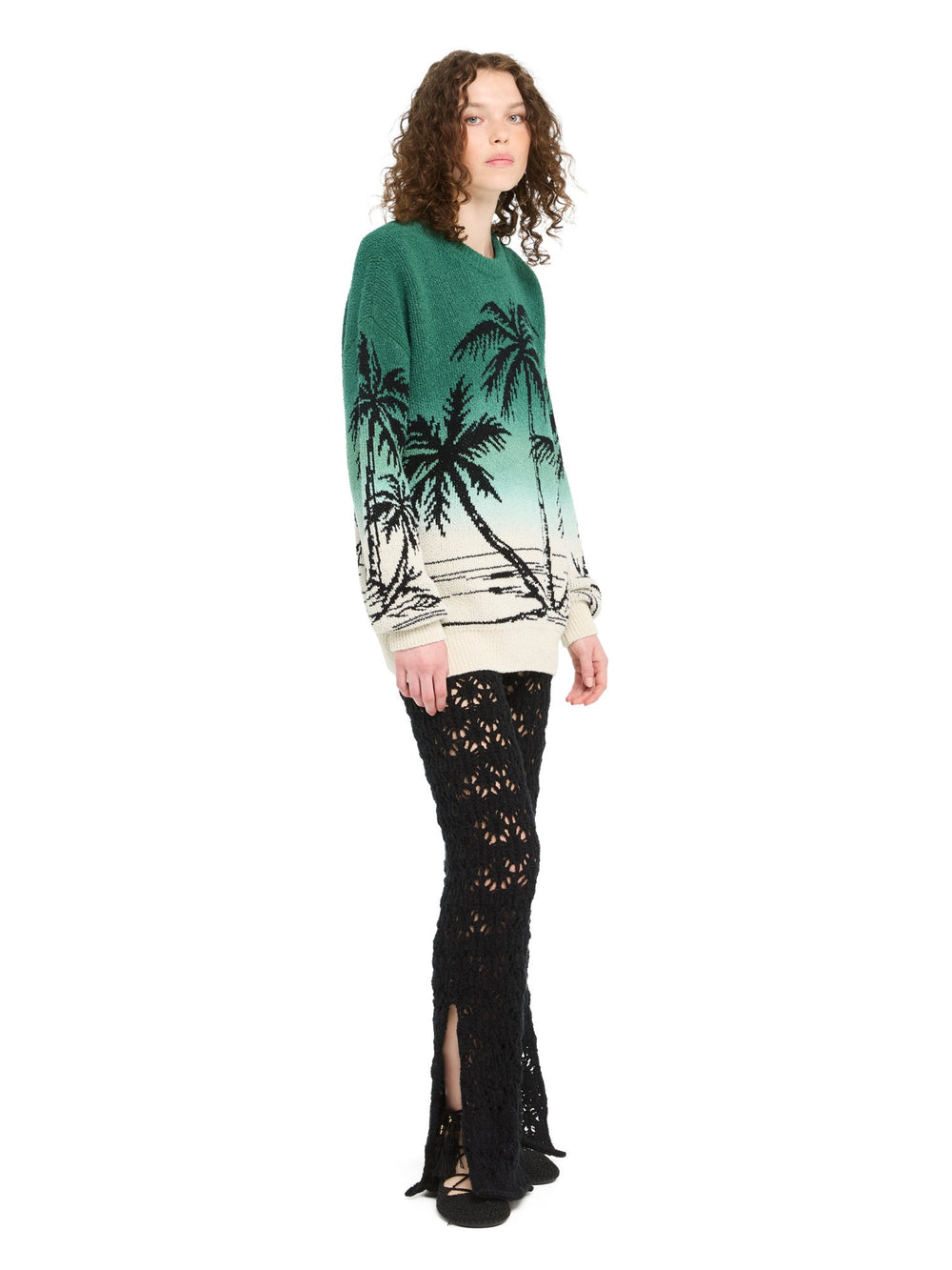 Alanui-Sweaters-Woman-Green Tide/Chalk-LWHE068R26 KNI002-5