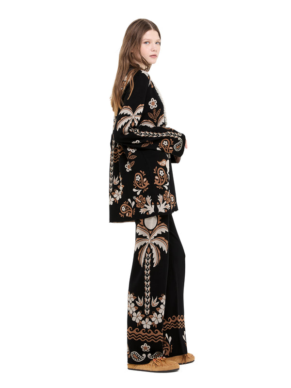 Alanui-Pants & Shorts-Woman-Black/Camel-LWHG016E26KNI001
