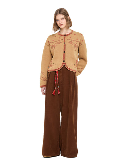 Alanui-Coats & Jackets-Woman-Camel/Multicolor-LWHQ032E26KNI001