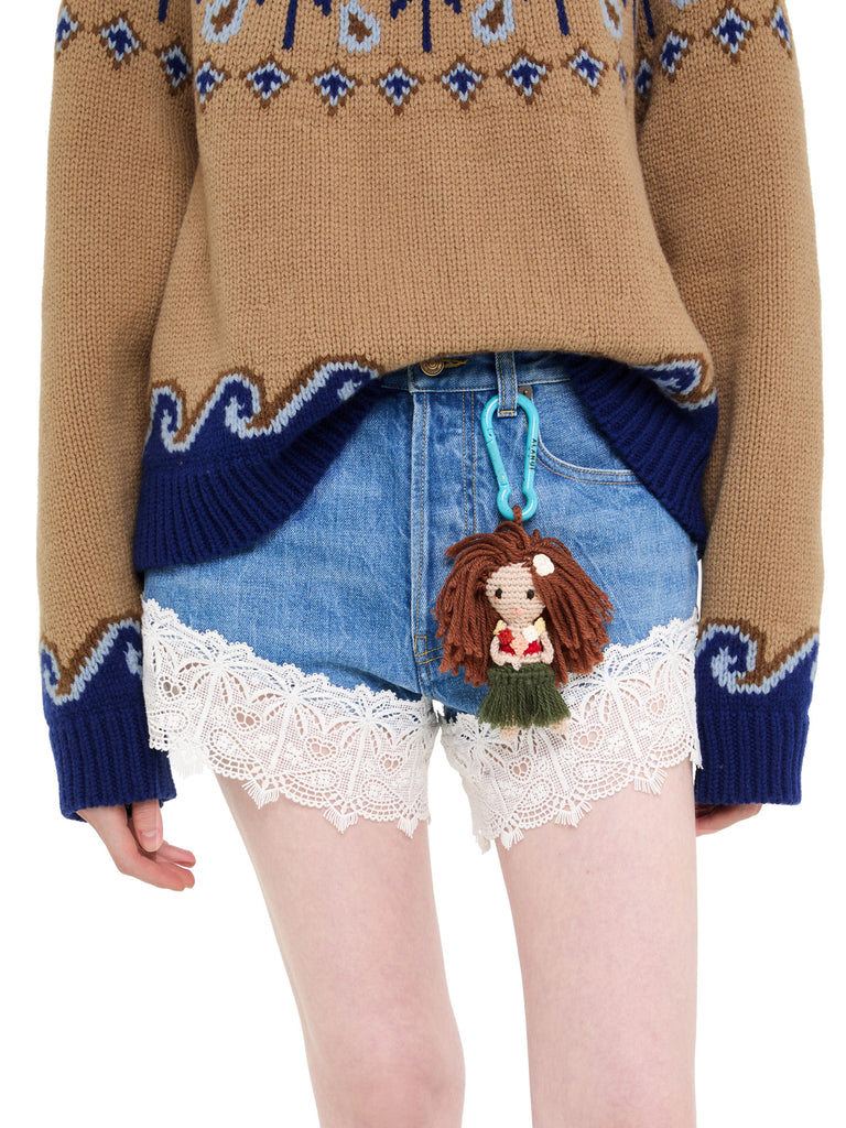 Hula Girl Amigrumi Crochet Keyring