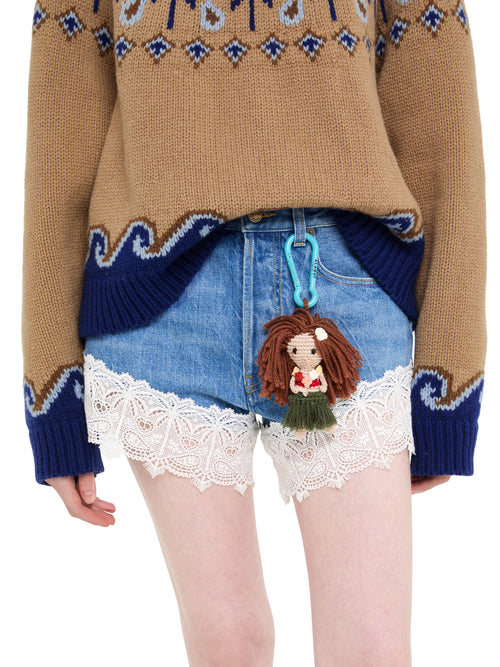 Hula Girl Amigrumi Crochet Keyring