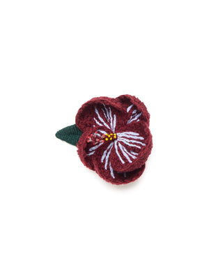 Hibiscus Embroidered Brooch