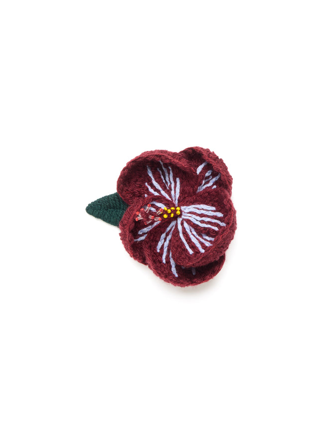 Hibiscus Embroidered Brooch