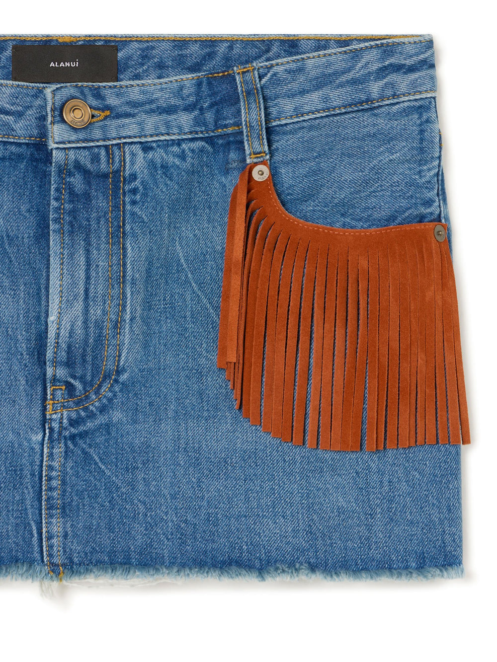 Golden Dusk Denim Mini Skirt